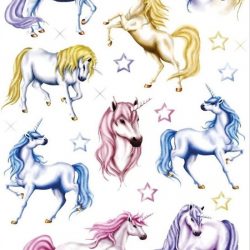 18x Eenhoorn dieren stickers met glitters - kinderstickers - stickervellen - knutselspullen
