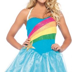 Eenhoorn Kostuum | Wonderland Rainbow Unicorn | Vrouw | Small / Medium | Carnaval kostuum | Verkleedkleding