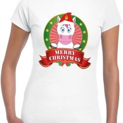 Foute Kerst shirt voor dames - eenhoorn - Merry Christmas 2XL