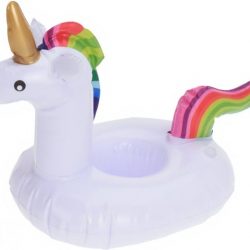 Free And Easy Opblaasbare Bekerhouder 18 Cm Eenhoorn Wit