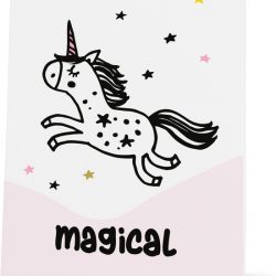 Kinderkamer wanddecoratie poster wanddoek unicorn eenhoorn monochrome hip en trendy