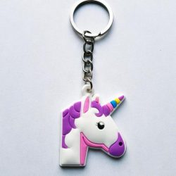 Unicorn Sleutelhanger Hoofd paars