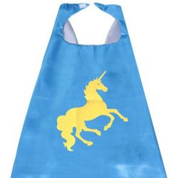Unicorn eenhoorn blauwe cape + masker - one size
