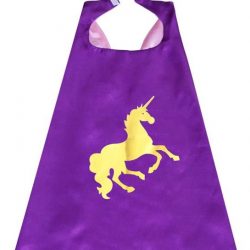 Unicorn eenhoorn paarse cape + masker - one size