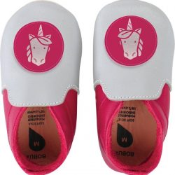 Bobux - Soft Soles Giants - Silver & fuchsia unicorn loafer - Babyslofjes - EU 32