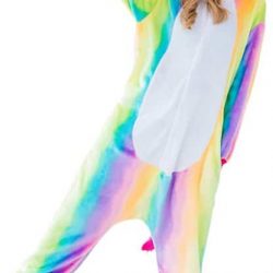 Eenhoorn Onesie Regenboog Verkleedkleding - Volwassenen & Kinderen - S (145-159 cm)