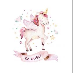 Kinderkamer poster Unicorn / Eenhoorn poster DesignClaud - Roze - A3 poster