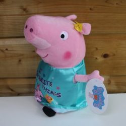 Knuffel Peppa Pig - groen jurk met Unicorn - 30 cm