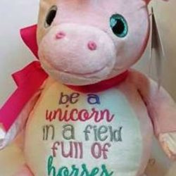 Knuffel Whimsy Sparkly de eenhoorn unicorn om zelf te personaliseren en te borduren met naam