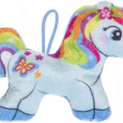 Lg-imports Knuffeleenhoorn Regenboog Blauw 12 Cm