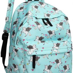 Miss Lulu Rugzak - Schooltas - Schoolrugzak Unicorn - Unisex/Jongens/Meisjes - Blauw (E1401 UN-BE)