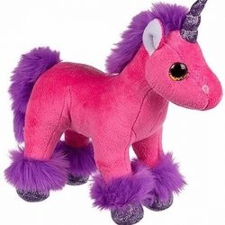 Pluche fuchsia eenhoorn knuffel 18 cm