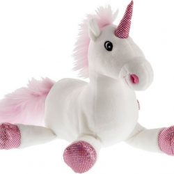 Pluche witte/roze eenhoorn knuffel 22 cm - Eenhoorns mystieke dieren knuffels - Speelgoed voor kinderen