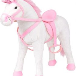 Staande Knuffel Unicorn Eenhoorn met Geluid 71x62 cm - Knuffel staand pluche