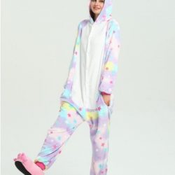 Unicorn onesie voor volwassenen - Maat M - Stars lila