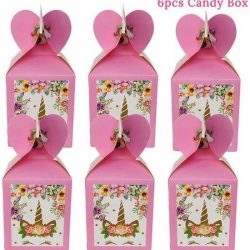 6 stuks eenhoorn-unicorn snoepdoosjes