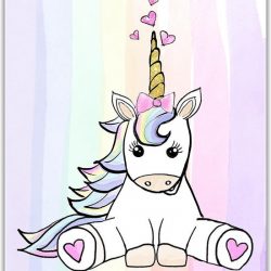 Eenhoorn poster - A3 - Unicorn poster - kinderkamer poster - Rainbow - eenhoorn - regenboog - A3 poster
