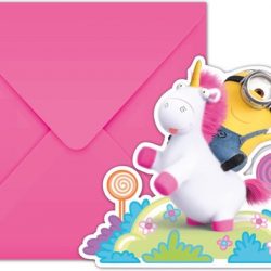 Minions Uitnodigingen Unicorn 6 stuks