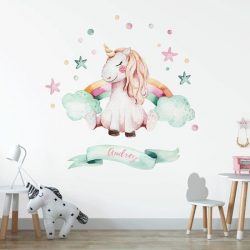 Muursticker Unicorn 1 met naam