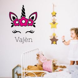 Muursticker Unicorn met naam | Muurstickers kinderkamer | Kinderkamer wanddecoratie | kinderkamer muur | Muur sticker kind | Muursticker laten maken