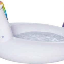 Opblaasbaar zwembad witte eenhoorn 196 x 132 x 77 cm speelgoed - Peuterbadje - Buitenspeelgoed voor kinderen