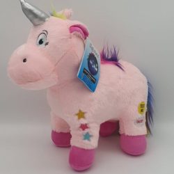 Unicorn eenhoorn knuffel staand rose maar liefst 40 cm met led verlichting en 14 lampjes  lighties direct leverbaar inclusief batterijen