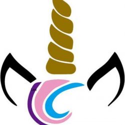 Zwarte Unicorn Muursticker