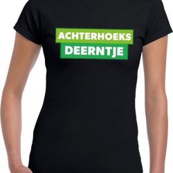 Achterhoeks deerntje zwart festival t-shirt dames L
