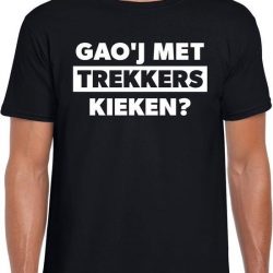 Gaoj met trekkers kieken festival t-shirt zwart heren M