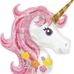 Helium ballon eenhoorn / unicorn wit/roze XL/88x108cm/ Goede/Kwaliteit/Kinderfeest/Verjaardag/Babyshower
