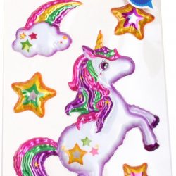Home Decor Dikke Stickers Unicorn 25 X 15 Cm Folie Wit 4-delig