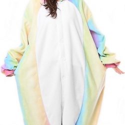 Metamorph GmbH - Kigurumi regenboog eenhoorn pak voor volwassenen - M / L - Volwassenen kostuums