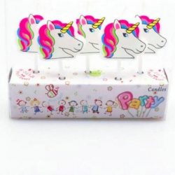 ProductGoods - 5 Verjaardagskaarsjes Eenhoorns | Feest | Verjaardag | Traktatie | Taart Decoratie | Kinderen | Vuurwerk taartversiering