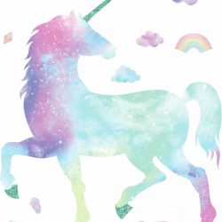 Roommates Muurstickers Eenhoorn Glitter Vinyl 80
