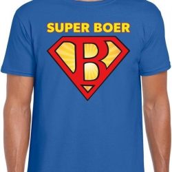 Super boer festival t-shirt blauw heren S