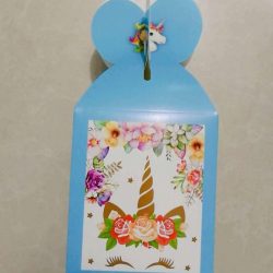 Unicorn Candy Box / Apple Box / Verjaardag Gift Box / Snack Box Blauw (12 stuks)
