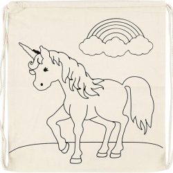 10x stuks inkleurbaar rugzakje/tasje eenhoorn thema print van 41 cm - Kinder feestje verjaardag idee - zelf inkleuren