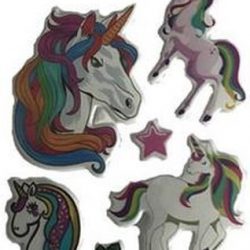 2 Stickervellen Eenhoorn Ca. 30 Stickers - Bubble 3D Stickers