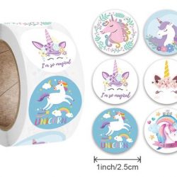 500 Stickers Eenhoorn Op Een Rol - 2