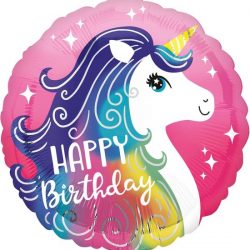 Amscan Folieballon Happy Birthday Eenhoorn 43 Cm Roze