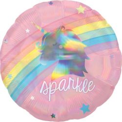 Amscan Folieballon Holografische Eenhoorn  45 Cm Roze