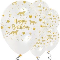 Ballonnen ‘Happy Birthday’ Unicorn - 6 stuks