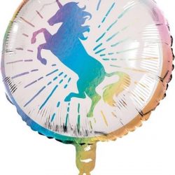 Boland Folieballon Unicorn Junior 45 Cm Wit/roze