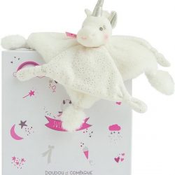 DouDou Knuffel doekje Unicorn Licorne zilver – DC3276