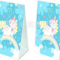 Eenhoorn Candy Bag / Gift Bag -12 stuks Blauw