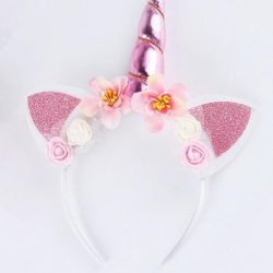 Eenhoorn Diadeem - Eenhoorn Tiara - Unicorn Haarband - Haar Accessoire - Hoofdband met Oortjes - Verjaardagsfeestje - Verkleden