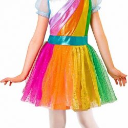Eenhoorn Kostuum | Eenhoorn Regenboog | Meisje | Maat 140 | Carnaval kostuum | Verkleedkleding