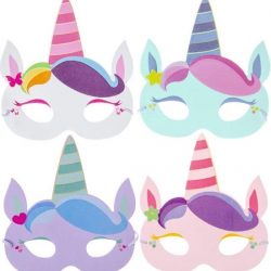 Eenhoorn Oogmaskers |  Unicorn Kinderfeestje | 4 stuks