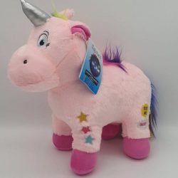 Eenhoorn met licht Roze staande knuffel pluche 40 cm lang zeer zacht