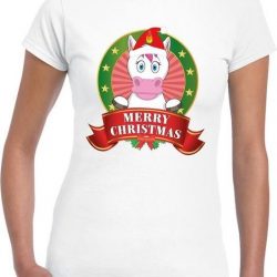 Foute Kerst shirt voor dames - eenhoorn - Merry Christmas XS